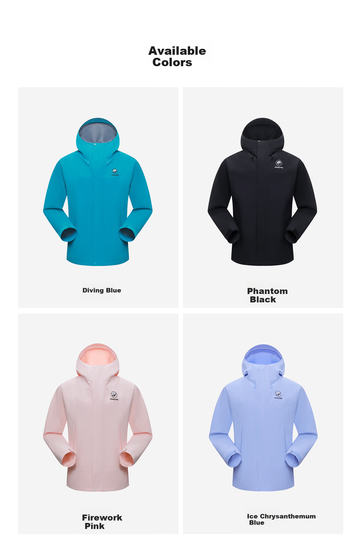 Panda [Play Wild] Single-Layer Shell Jacket 2026 Spring Summer Waterproof Windproof Abrasion-Resistant Fluorine-Free Mountaineering Outdoor Hiking Coat B060 32