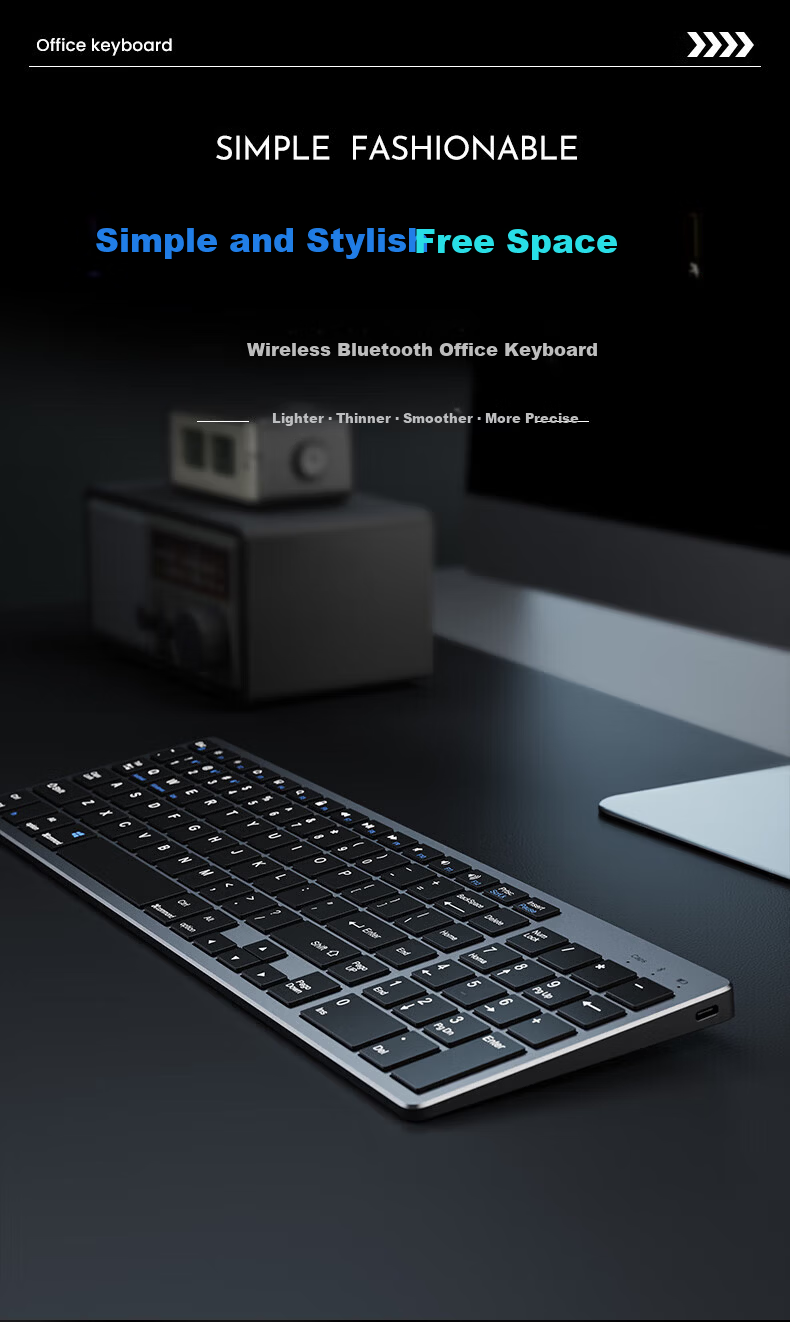 EWEADN Wireless Keyboard and Mouse Set Silent Bluetooth Dual-Mode Laptop Desktop Business Office Typing Portable Ultra-Thin Scissor-Switch 102-Key Rechargeable Keyboard and Mouse Combo 1