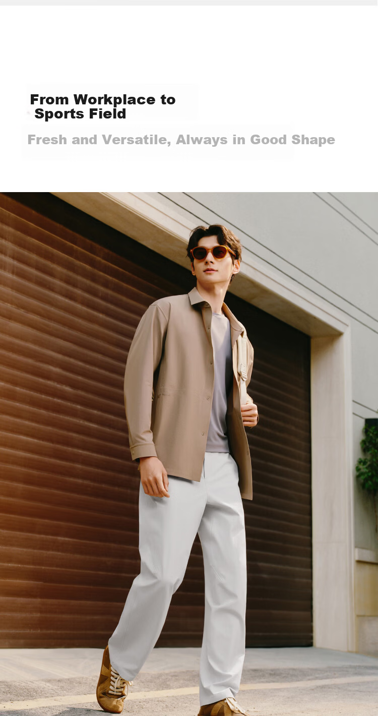 Beneunder Men's Wide-Leg High-Elastic Cooling Outdoor Commuter Casual Pants EL003 Ink Gray S 15