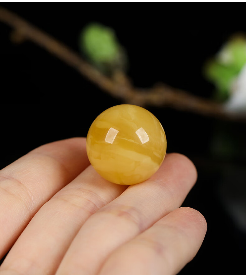 OUCERNY Old Amber Loose Beads Full Honey Amber Yao Flower Chicken Oil Yellow Round Beads 7mm Buddhist Prayer Beads Accessories 9