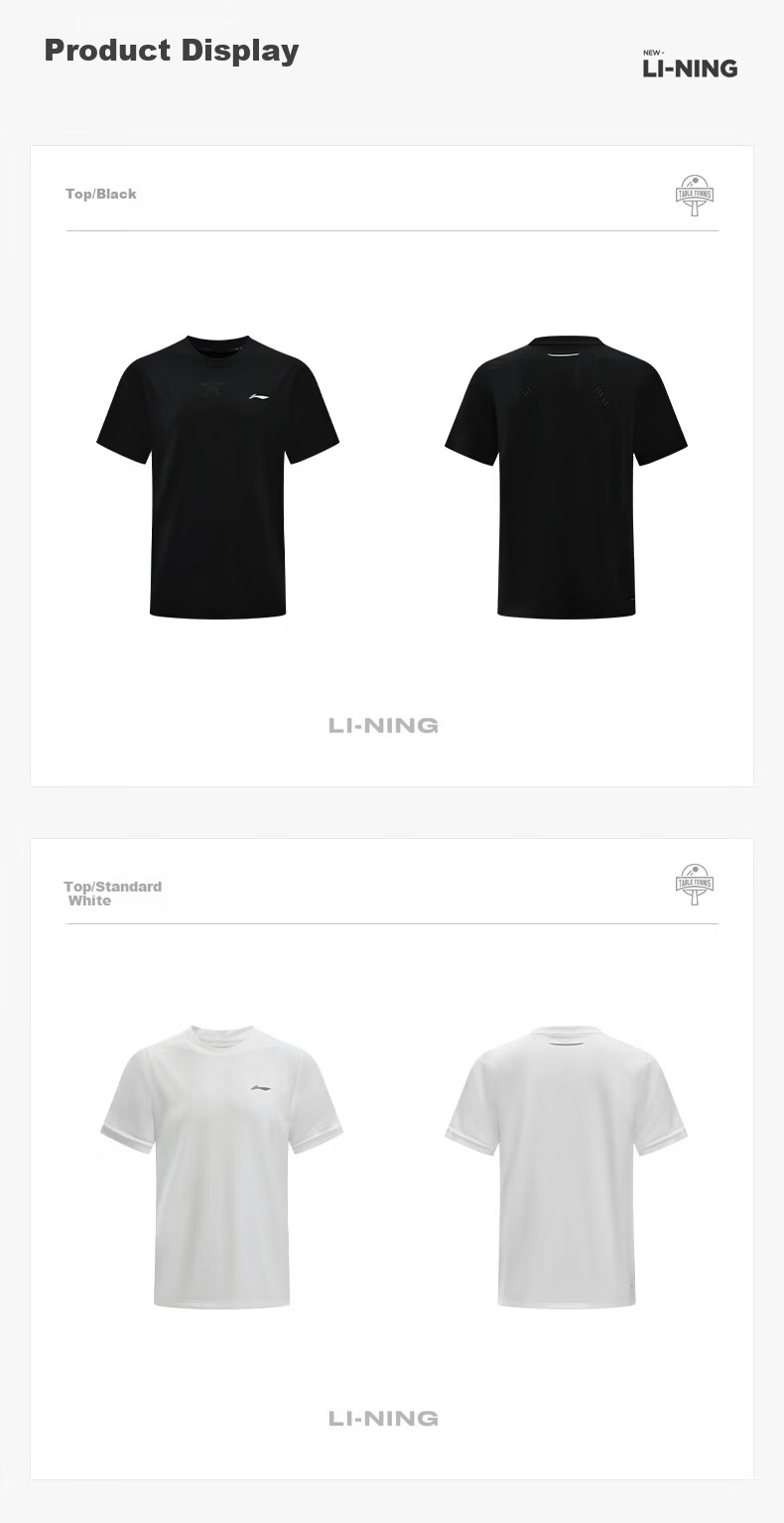 LI-NING Badminton Short Sleeve Set Unisex Two-Piece Competition Training Sportswear Team Uniform Standard White XL 11