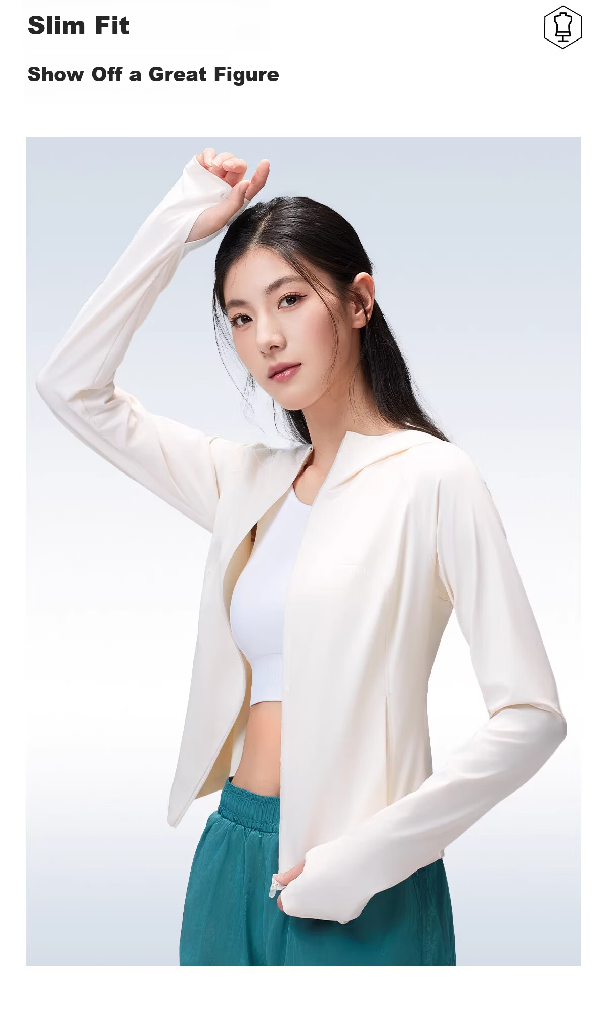 CAMEL Outdoor Cold White Original Yarn Sunscreen Jacket for Women 26 Spring Summer New Slim Breathable Cooling Coat 1157A 11