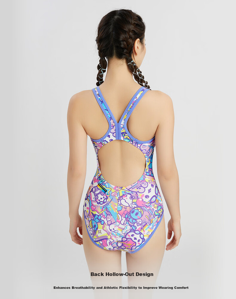 Arena Women's Swimsuit 26 New High Elastic Comfortable Chlorine Resistant Sleeveless One-Piece Triangle Swimwear XL 4