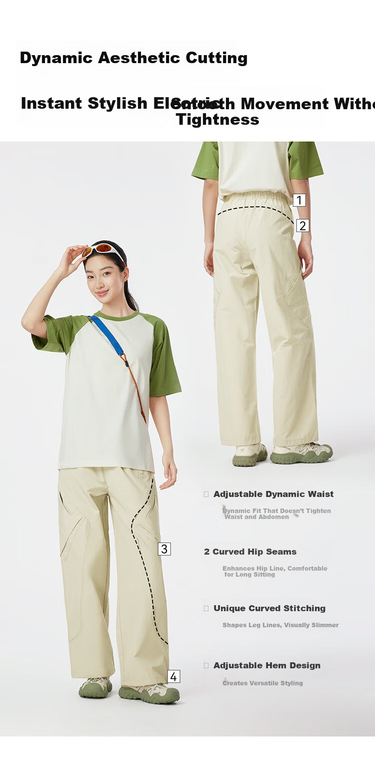 CAMEL [Wang Junkai Edition] Outdoor Casual Pants for Women 2026 Spring New Breathable Straight-Leg Casual Pants for Men 5028 5