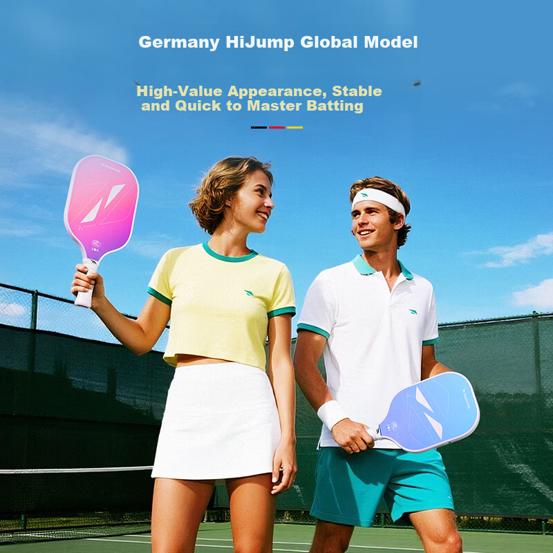 HiJump (Germany) Pickleball Paddle Set Tournament Grade Fiberglass Pickleball Paddle Beginner Complete Set USA Certified