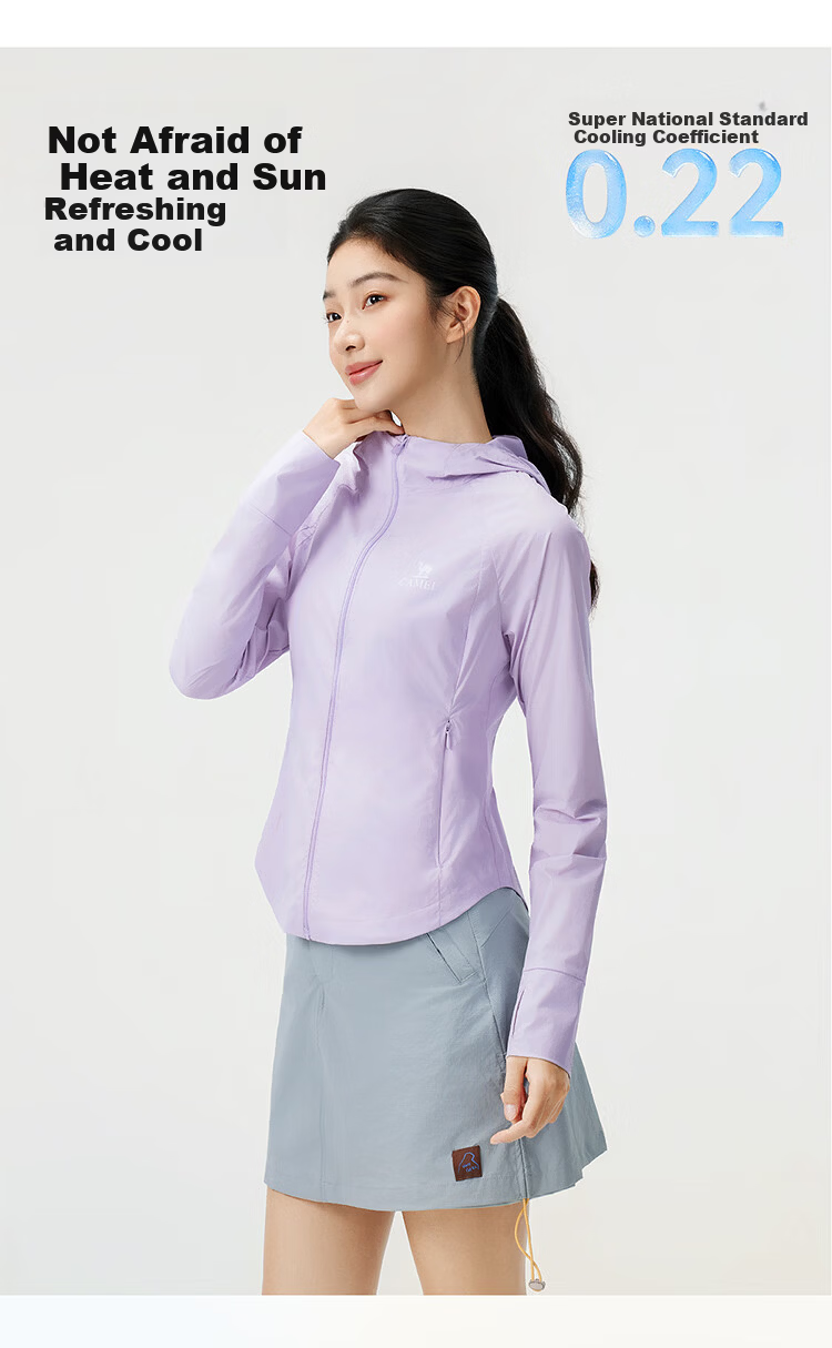 CAMEL Outdoor Original Yarn Sun Protection Jacket 2026 Spring Summer New Women's Slim Breathable Cooling Sun Protection Sports Jacket 5008 3