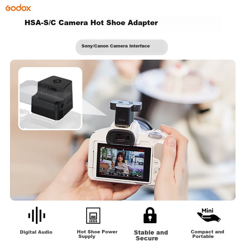 Godox Alink Wireless Microphone Omni-directional Smart Noise Reduction Mic for Video Recording Mobile Phone Camera Computer Universal HSA-C Adapter Canon Version