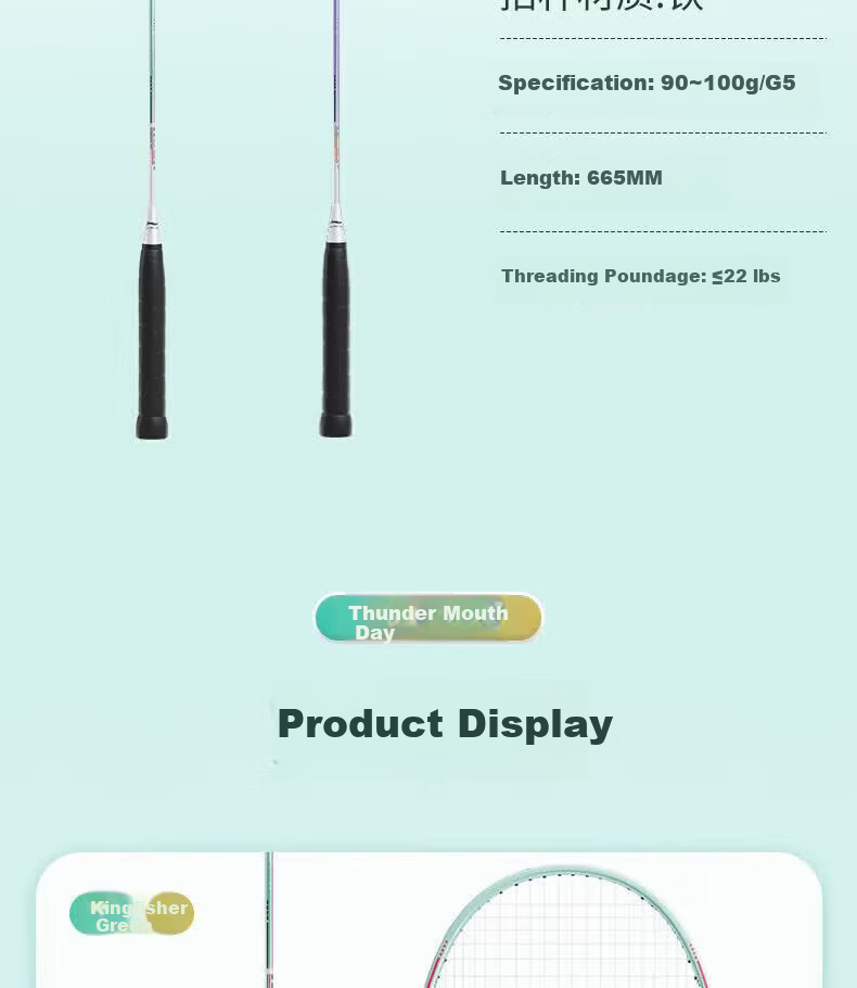 Li-Ning Badminton Racket, Leiting 8 Lightweight Durable Pair Set, for Male And Female Beginners, Sports Training Racket 18