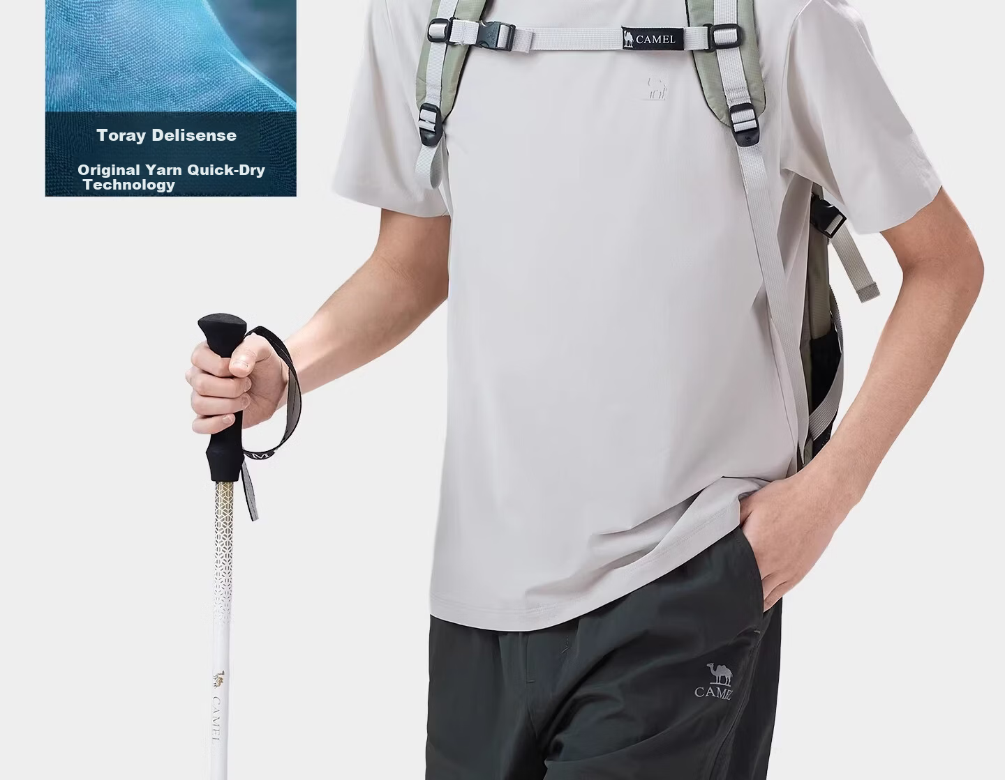CAMEL Outdoor Quick-Dry T-Shirt Men 26 Spring Summer Breathable Stretch 5A Antibacterial Hiking Sun Protection Top Women 1052 4