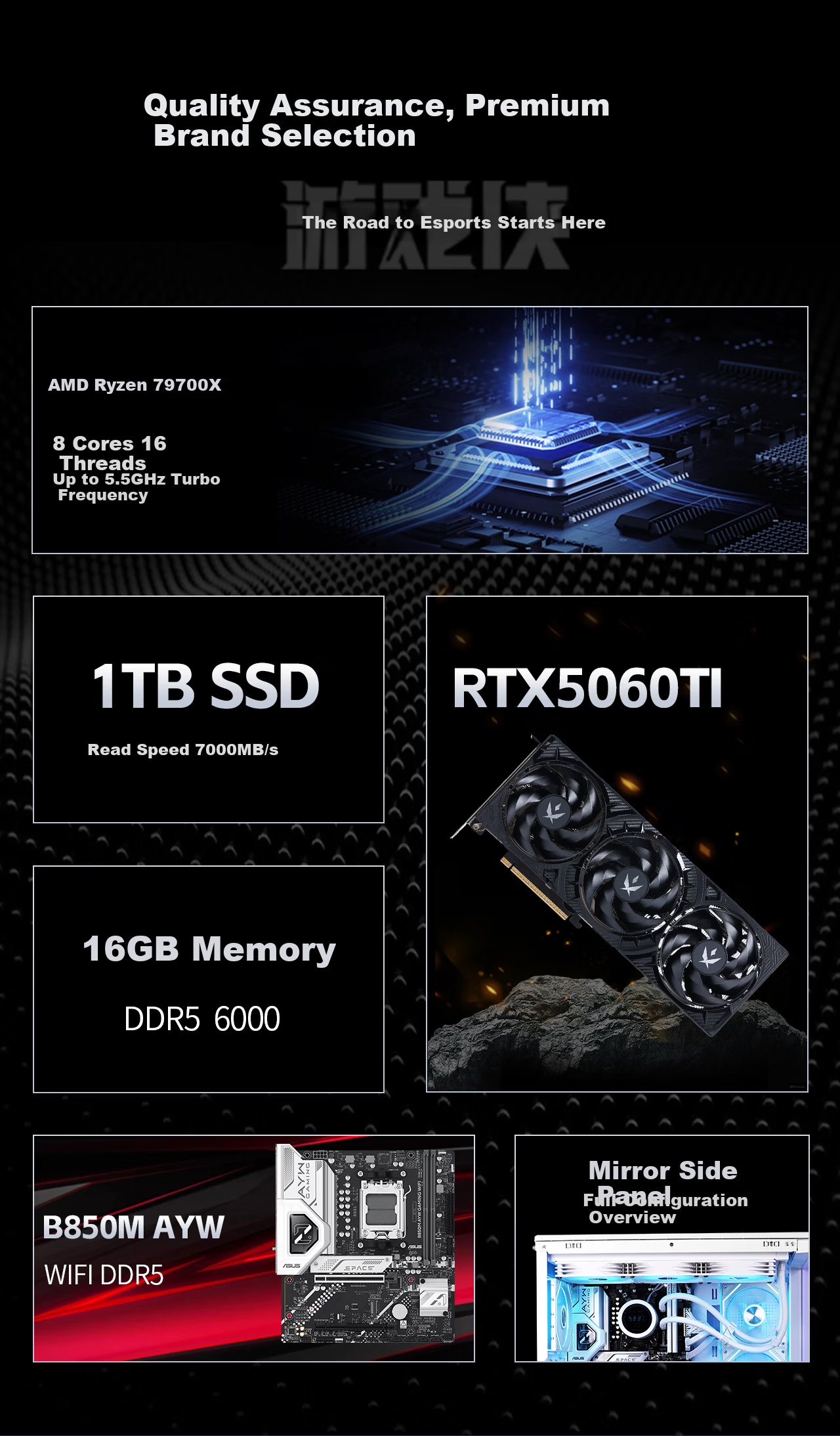 Game Hero Cyber Starship Desktop Gaming PC AI (AMD R7 9700X RTX 5060 Ti 8GB GPU 16GB RAM 1TB SSD) 2