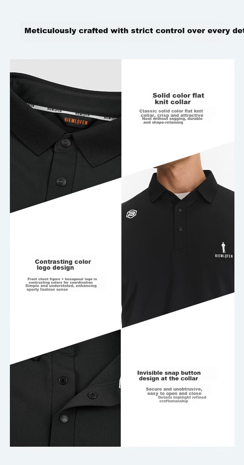 Biyinlefen Golf [UPF500+] 2026 Spring New Men's Sports Casual Stretch Comfortable Quick-Dry Moisture-Wicking Short Sleeve Polo Shirt 9