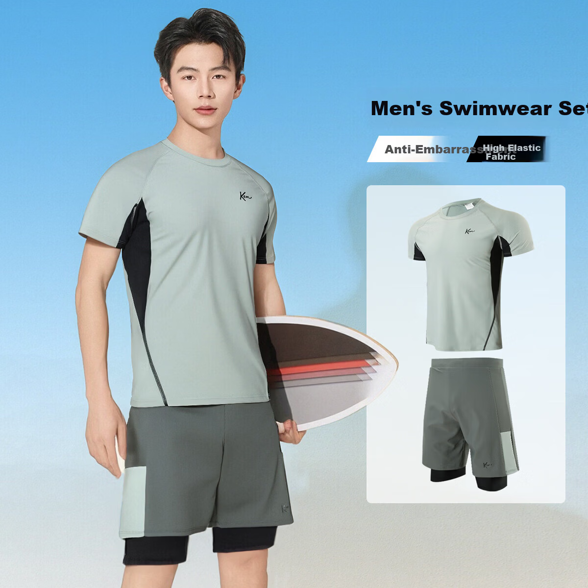 Barbie Men's Adult Youth Swimwear Snorkeling Jellyfish Suit Vacation Gear Male Anti-Embarrassment Two-Piece Swimsuit