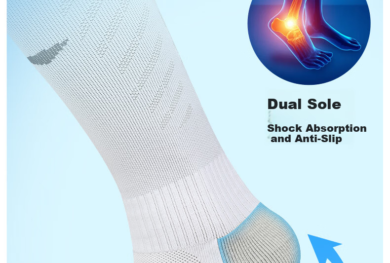 Li-Ning Football Socks Long Tube Adult Children Silicone Professional Match Anti-Slip Breathable Compression Shin Guard Sleeves Black M 14