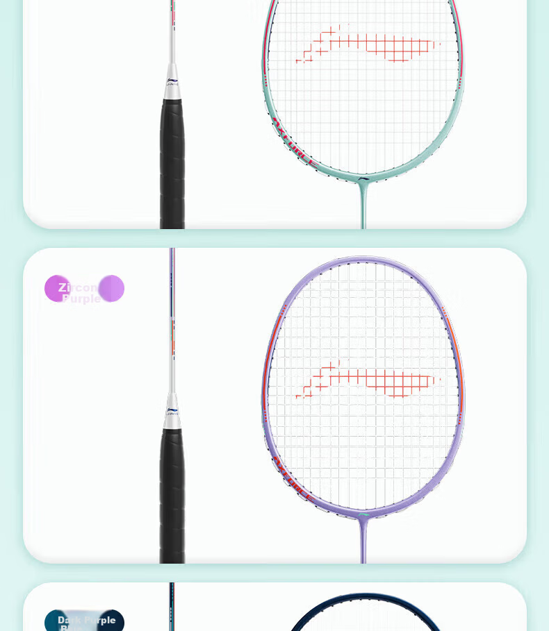 Li-Ning Badminton Racket, Leiting 8 Lightweight Durable Pair Set, for Male And Female Beginners, Sports Training Racket 19