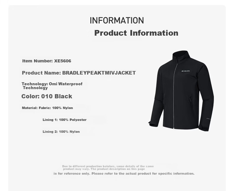 Columbia Men's Waterproof Hiking Jacket XE5606 Spring Summer 2026 Outdoor New Arrival 2