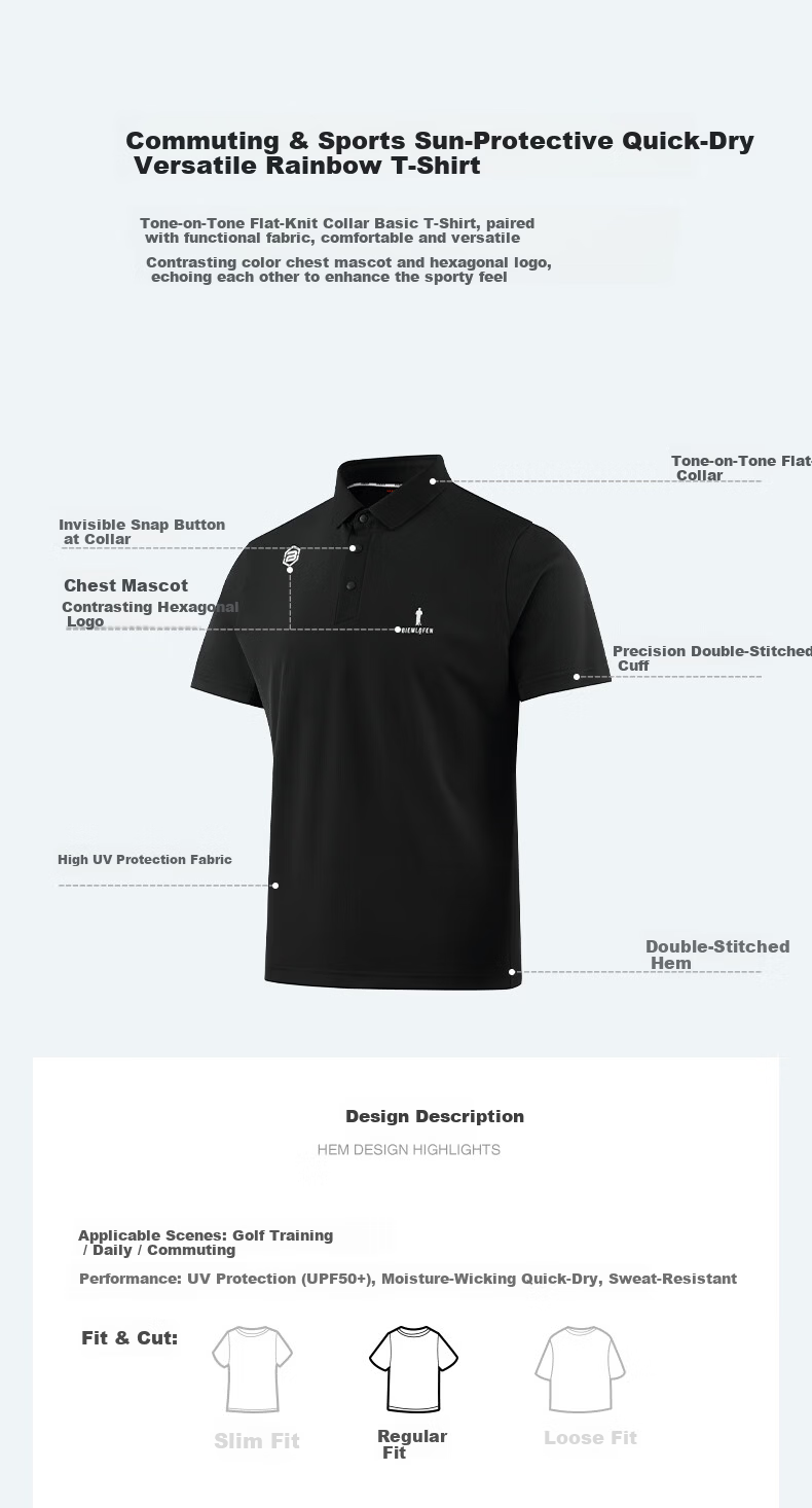 Biyinlefen Golf [UPF500+] 2026 Spring New Men's Sports Casual Stretch Comfortable Quick-Dry Moisture-Wicking Short Sleeve Polo Shirt 8
