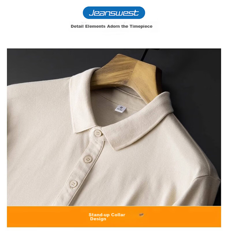 Jeanswest Men's Short Sleeve Polo Shirt 2026 Summer New Pure Cotton Loose Casual T-Shirt Base Shirt Black 4XL 9