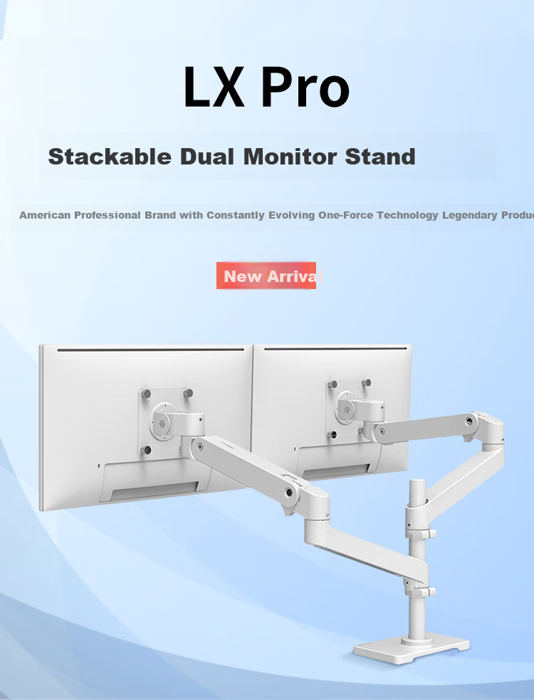 ERGOTRON 40" Dual Monitor Arm Stand Large Screen Dual Display Monitor Mount Computer Monitor Riser Desk (45-509-216) White 1