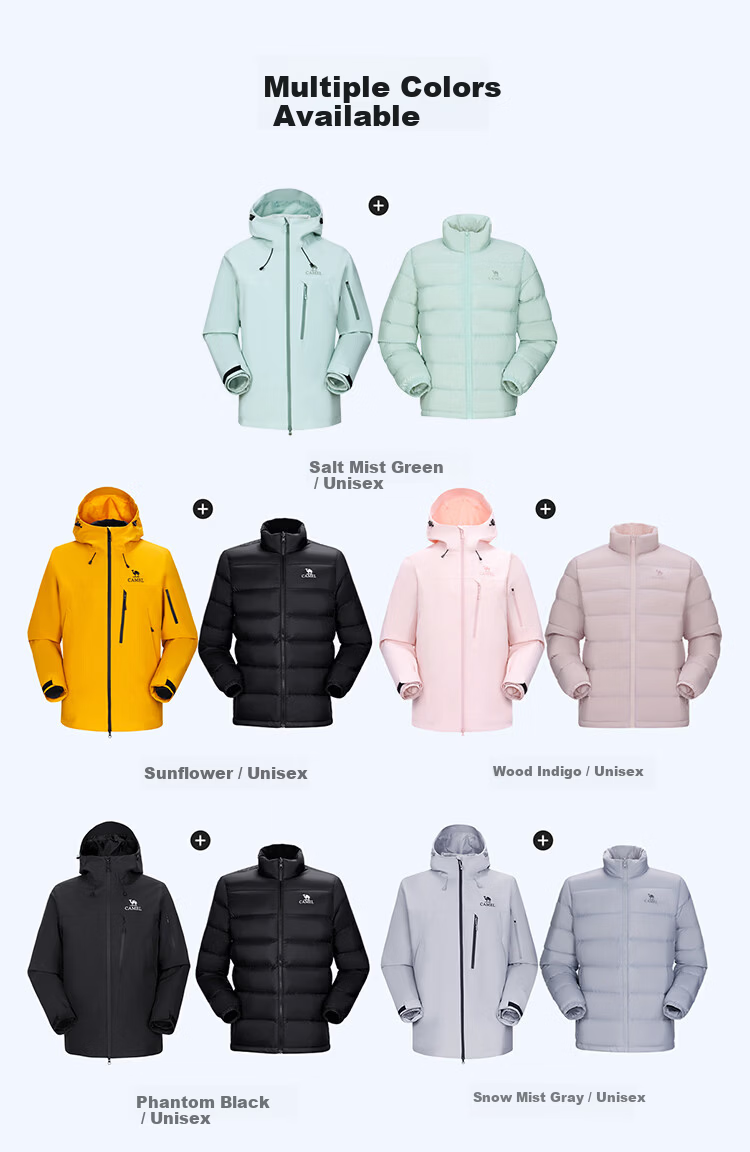 CAMEL Women's Rain God 3-in-1 Waterproof Mountaineering Jacket B032 Phantom Black 11