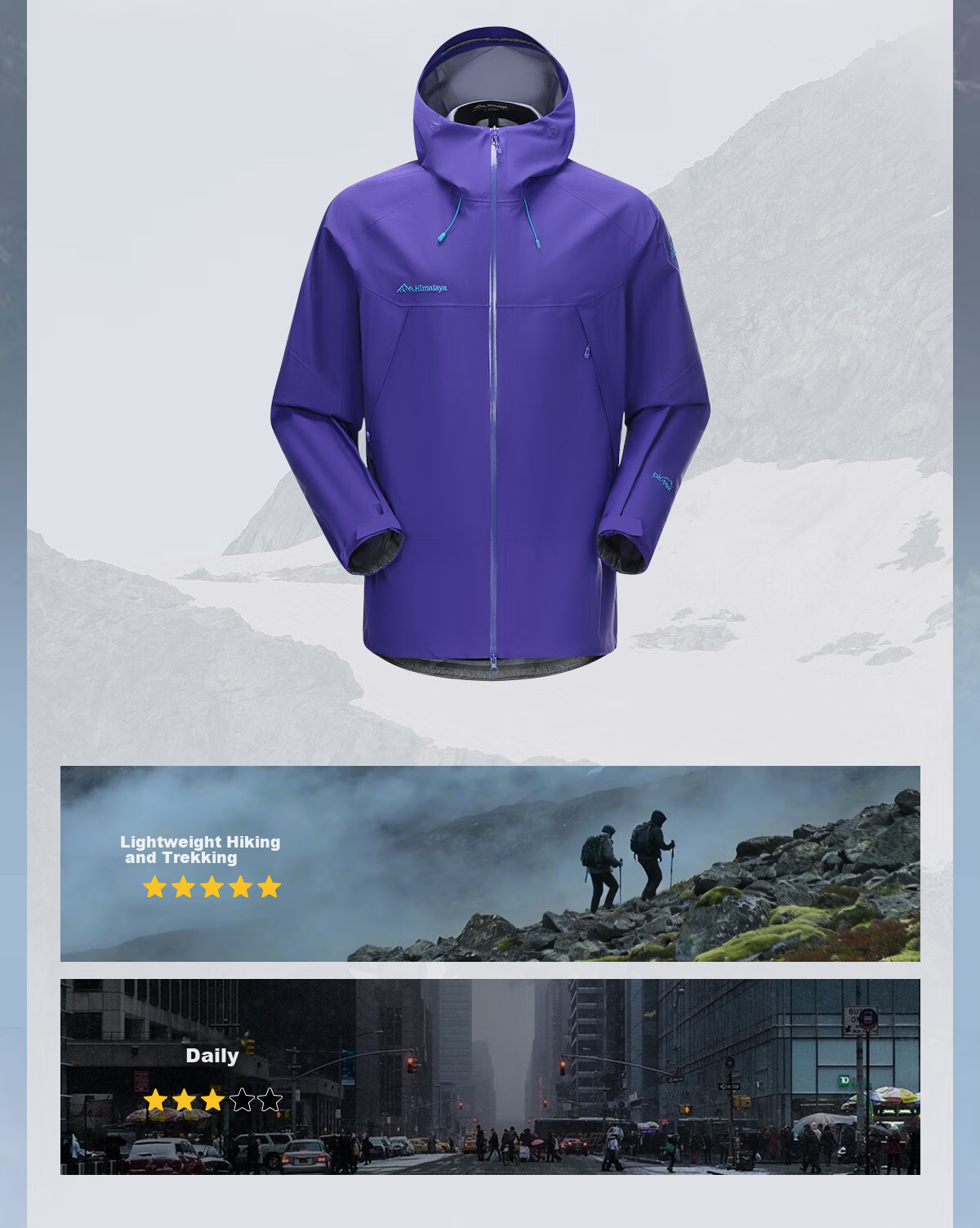 Himalaya Shatter Hard Shell Jacket H3500 Lightweight Durable Outdoor Hiking Mountaineering Coat 3