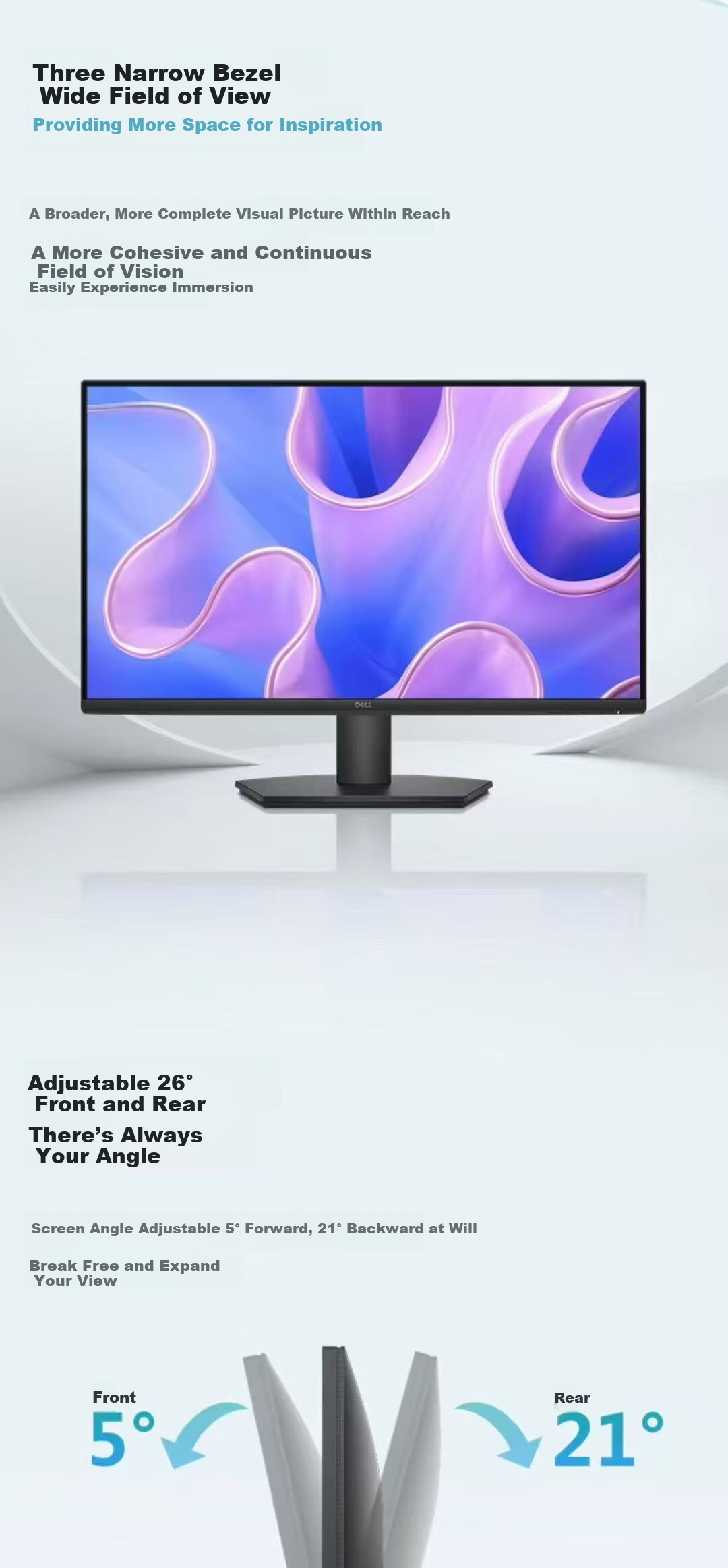 Dell 23.8-inch FHD IPS 144Hz Blue Light Filter 72% NTSC Office Learning Monitor SE2426H 5