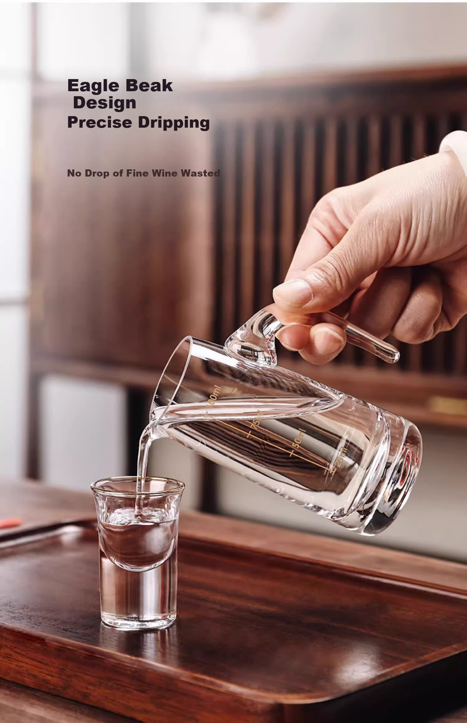 CRISTALGLASS Baijiu Glass Decanter Set Home Liquor Set 10 Pots 10 Cups Glass Strong Liquor Cups Storage Rack 8