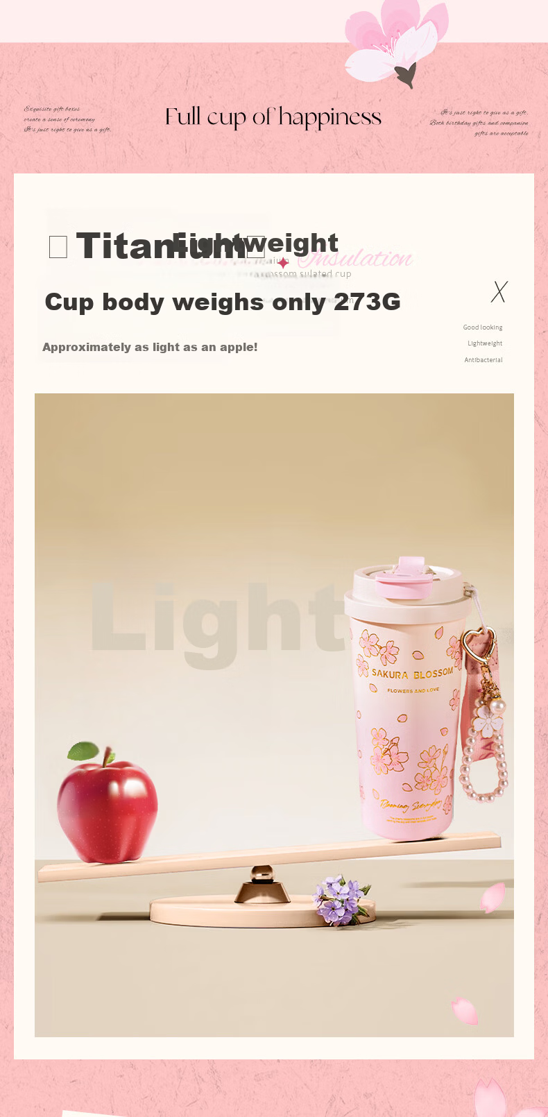 Modern Housewife Pure Titanium Insulated Mug Gift Box Birthday Women's Day Gift Coffee Cup 14