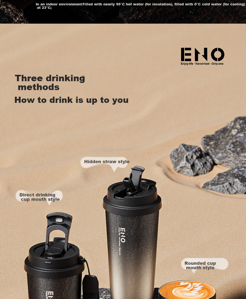 Eno Titanium Pure Titanium Insulated Straw Water Bottle High-Value Coffee Cup Portable Custom Valentine's Day Gift 11