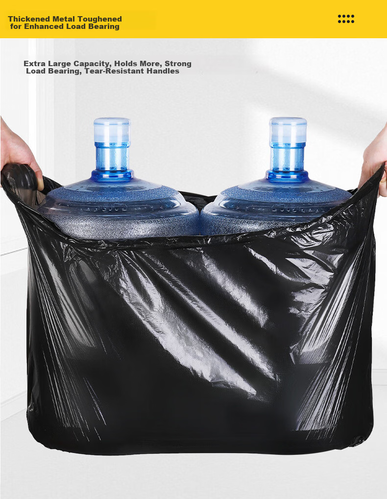 Haosikepu Large Flat Garbage Bags 4 Mil Industrial Extra Thick 120x140cm 50pcs Extra Large Black Trash Bags for Mall Restaurant Hotel Sanitation Property Use 6