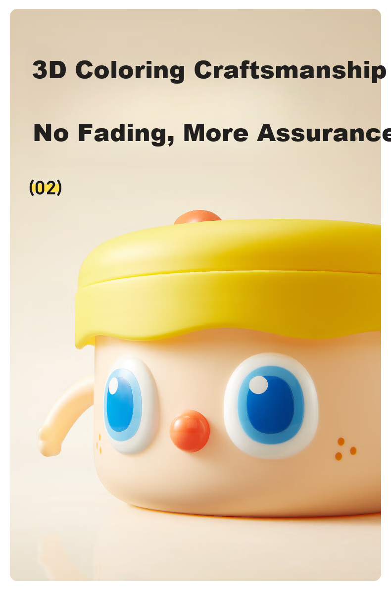 Huang Chong Big-Eyed Cute Baby Feeding Bowl Children's Water-Filled Insulated Suction Bowl PPSU Double-Layer Insulated Lunch Box Yellow 20