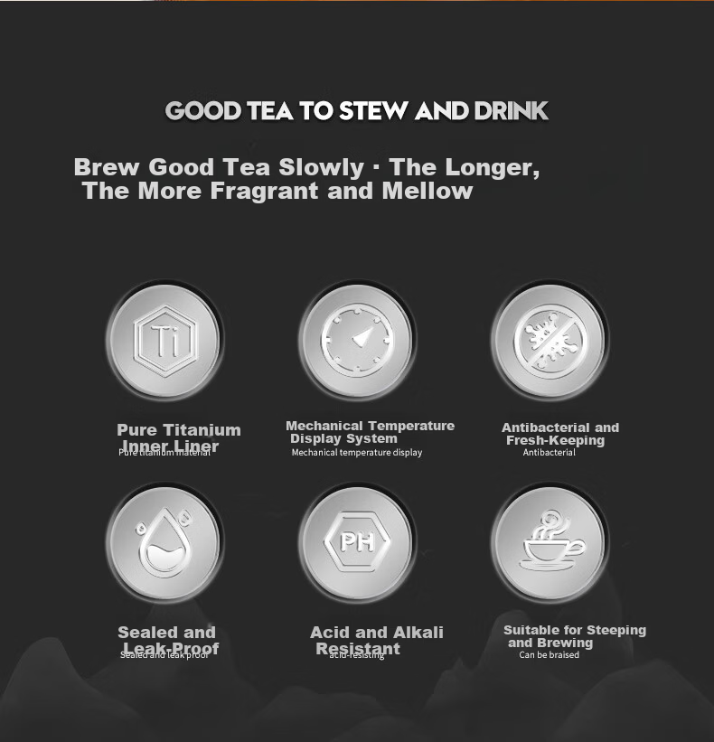 IMOGY Aimanger Pure Titanium Insulated Thermos Large Capacity High-End Tea Brewing Pot Portable Kettle for Home and Travel Hot Water Flask 2