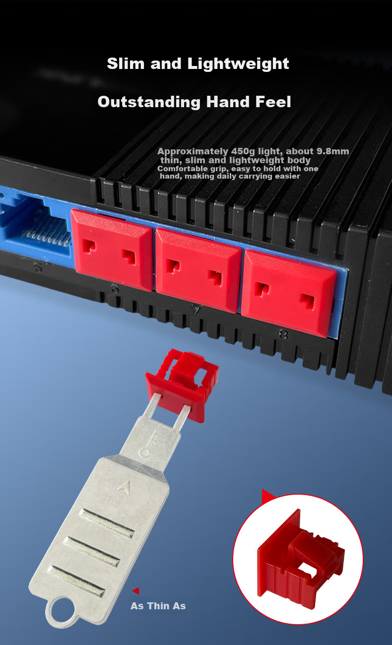 Soli RJ45 Port Lock Detachable Network Port Plug RJ45 Port Lock for Computer Switch Industrial Control Metal Tool 1 Set + 6 Black Dust Covers 20665 4