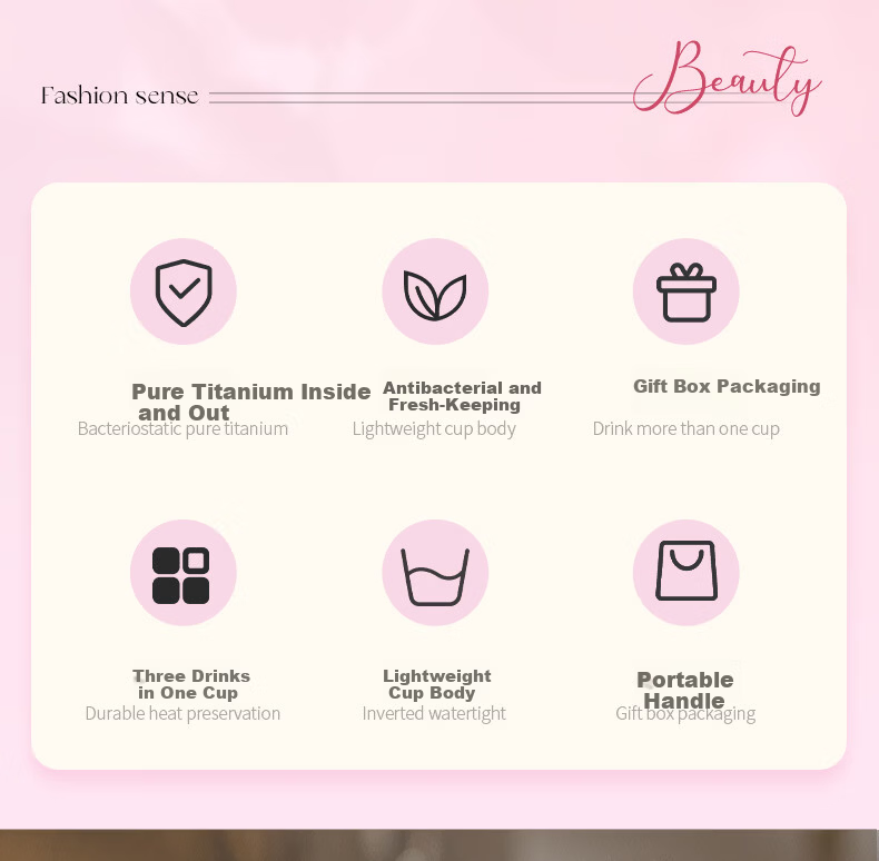 Modern Housewife Pure Titanium Insulated Mug Gift Box Birthday Women's Day Gift Coffee Cup 3
