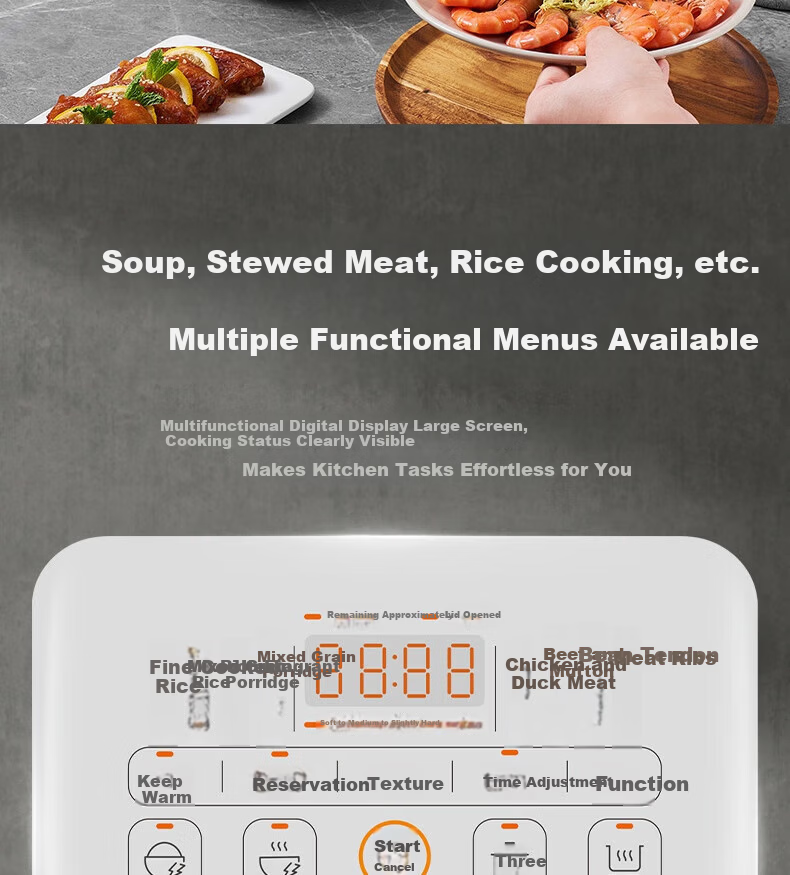 Joyoung ZMD Anxin Series Electric Pressure Cooker 70kPa High-Pressure Inner Pot 21% Deeper Intelligent Heating 900W Reservation Timer 5L Dual Pot Rice Cooker Soup Stew Y-50H50 12