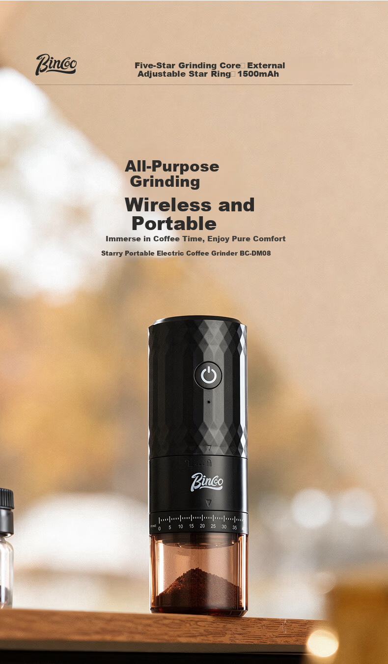 Bincoo Electric Coffee Grinder Home Small Manual Espresso Coffee Bean Grinder Portable Fully Automatic Grinder 1