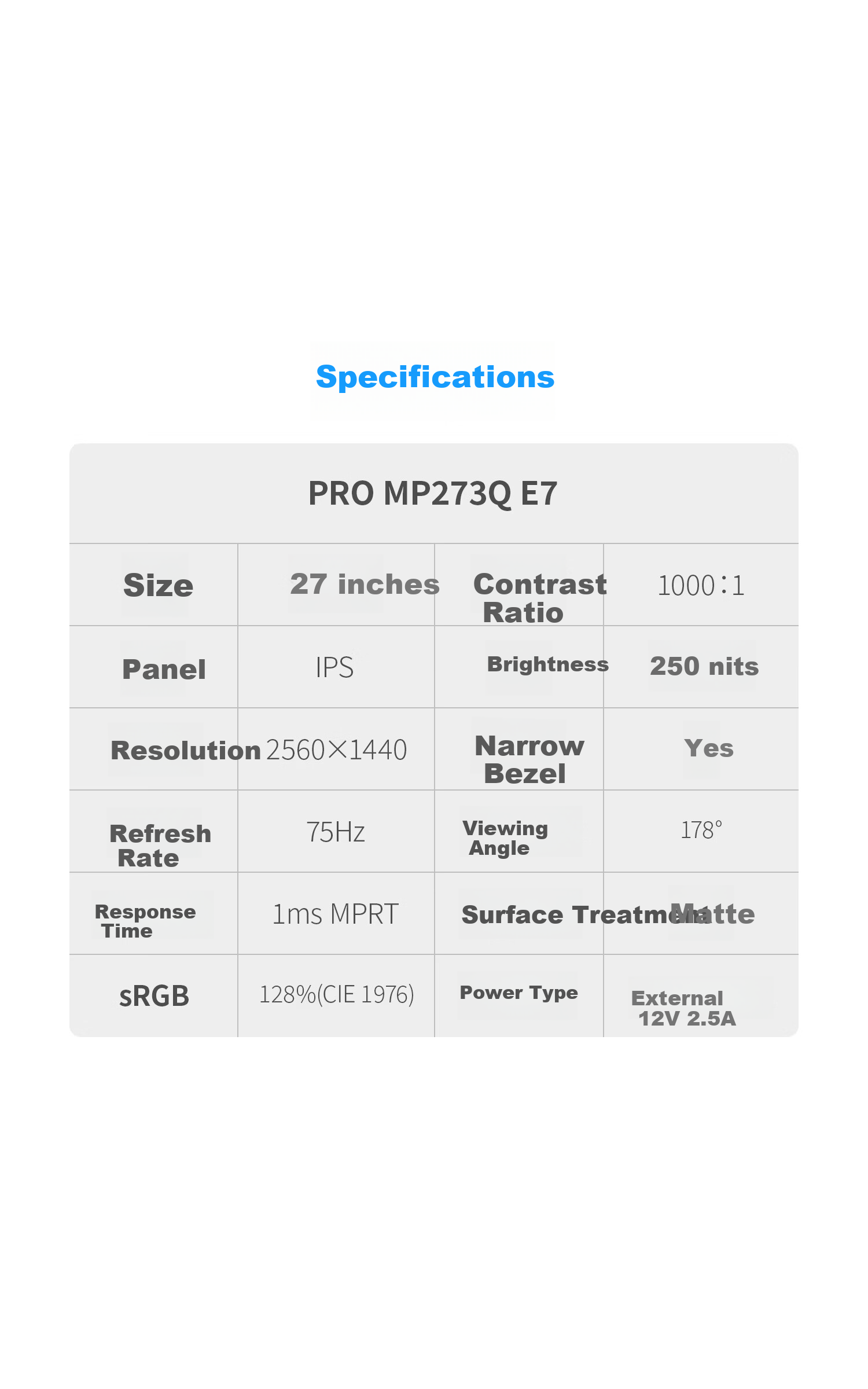 MSI PRO MP273Q E7 27-inch 2K 75Hz Monitor HDR Certified Rheinland Eye Care IPS Panel Home Gaming Office Eye Protection Display 6