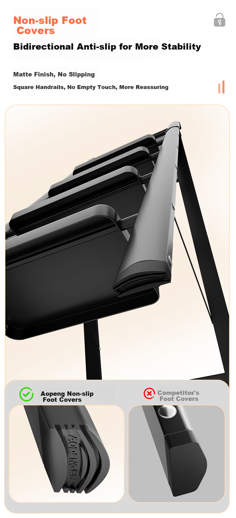 Aopeng Household Ladder Three-Step Folding Ladder Indoor Multifunctional Staircase Thickened A-Frame Single-Side Engineering Ladder 13