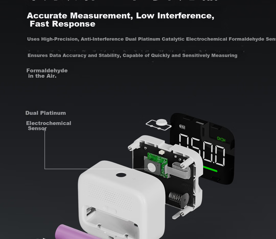 DUKA Formaldehyde Detector Home Formaldehyde Tester Air Quality Monitor Temperature Humidity Meter Clock Mijia Smart HF1 5