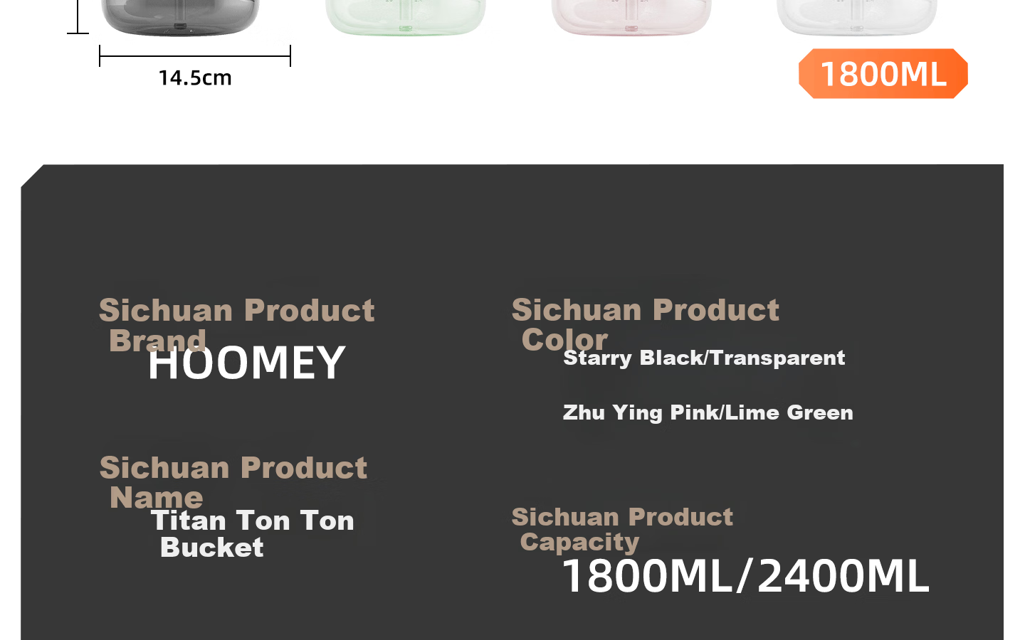 HOOMEY Large Capacity Water Bottle Outdoor Sports Portable Durable High-Temperature Resistant Water Cup 46