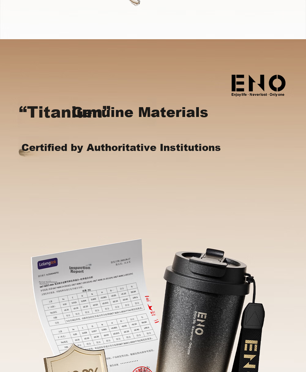 Eno Titanium Pure Titanium Insulated Straw Water Bottle High-Value Coffee Cup Portable Custom Valentine's Day Gift 5