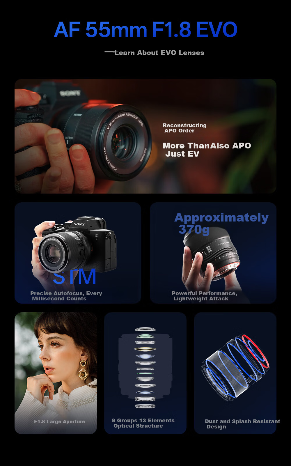 VILTROX AF 55mm F1.8 EVO FE Sony Mount Full-Frame Autofocus Large Aperture Portrait Prime Lens for a7M4 a7CII ZV-E1 Mirrorless Cameras 2