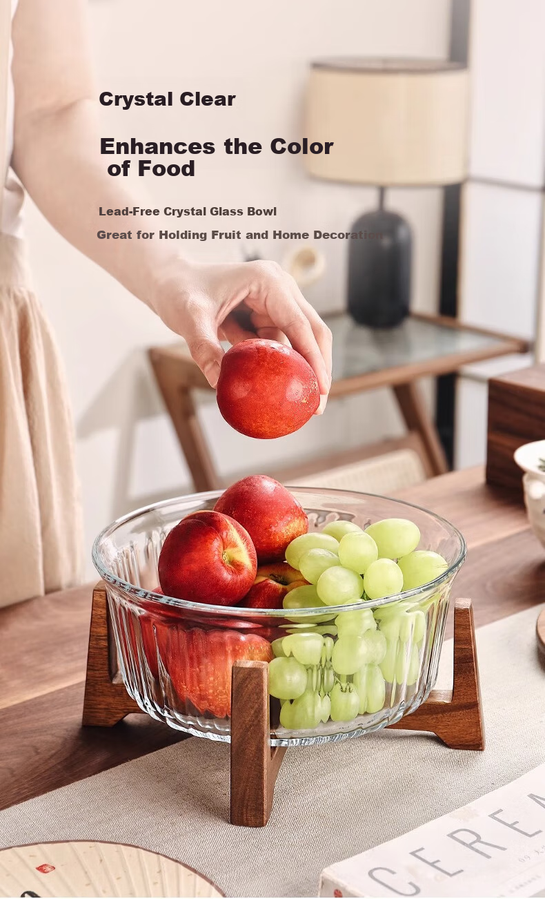 CRISTALGLASS New Chinese Style Glass Fruit Plate with Lid High-end Nut Snack Candy Storage Box for Living Room Coffee Table 3