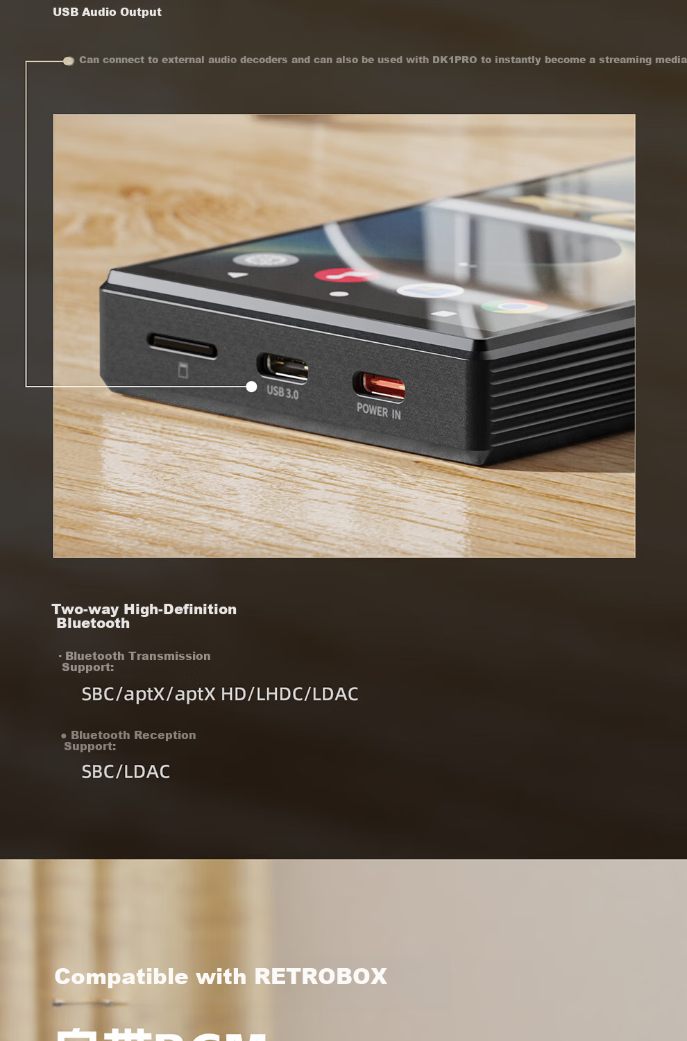 FiiO M33 R2R HiFi Player MP3 Lossless Music Android Portable Bluetooth WiFi Balanced DSD Decoder Player Black (8GB+128GB) 19