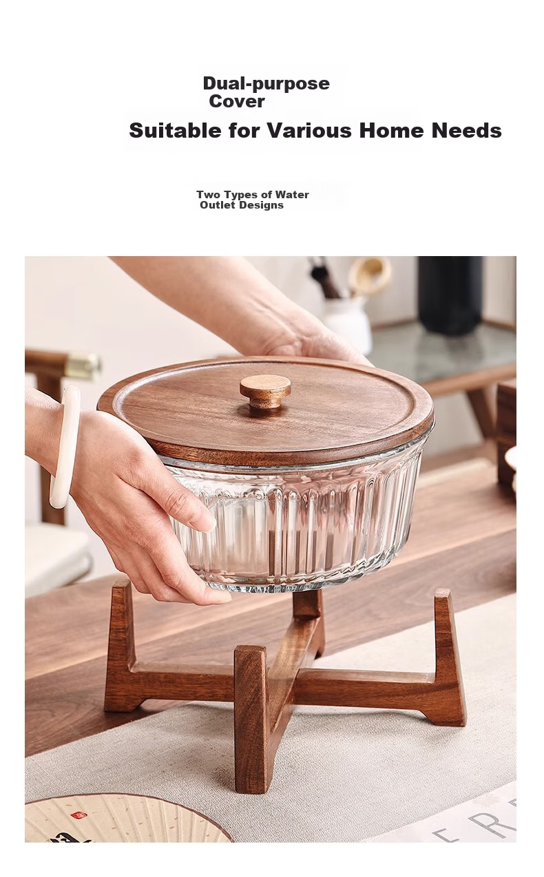 CRISTALGLASS New Chinese Style Glass Fruit Plate with Lid High-end Nut Snack Candy Storage Box for Living Room Coffee Table 8