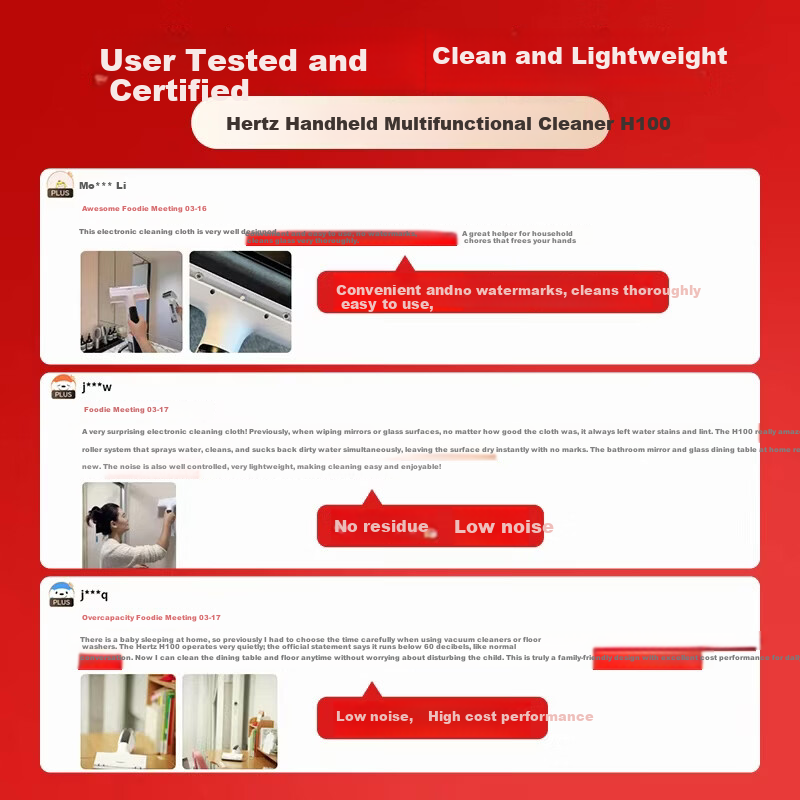HIZERO H100 Handheld Electronic Cleaning Cloth Machine Multi-Functional Cleaner Automatic Washing Zero Suction Dust-Free Silent Home Window Cleaning Machine