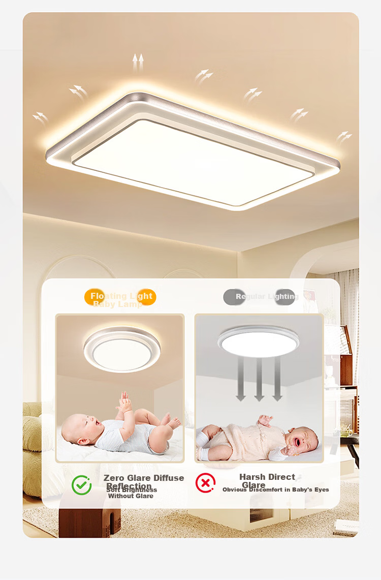 NVC Living Room Main Light Full Spectrum Eye Protection Ceiling Lamp High Brightness Smart LED Lighting for Living Room Baby-Friendly Zero Glare 4