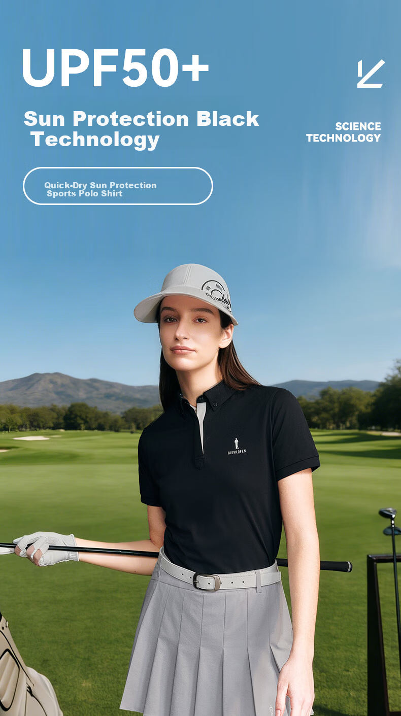 Biyinlefen Golf [UPF500+] 2026 Spring New Women's Sports Casual Stretch Comfortable Breathable Sun Protection Short Sleeve Polo Shirt 2