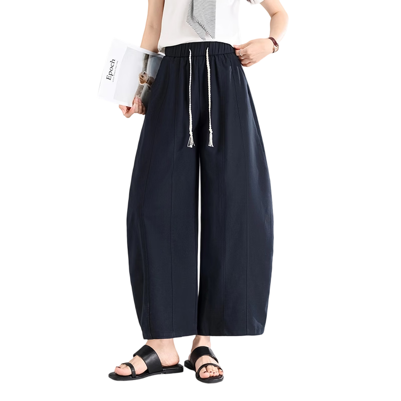 Free Style Curved Blade Pants Women Summer Thin 2026 New Loose Lazy Style Draped Slim Tencel Casual Wide-Leg Cropped Pants