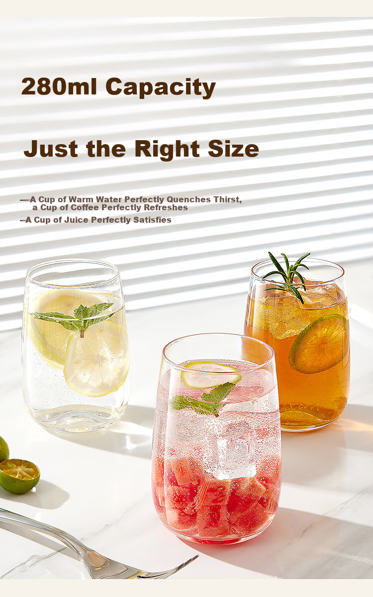JD Jingzao Glass Cup High Temperature Resistant Tea Coffee Milk Mug 280ml 7