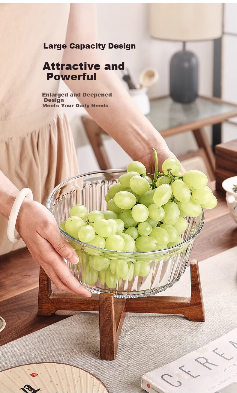 CRISTALGLASS New Chinese Style Glass Fruit Plate with Lid High-end Nut Snack Candy Storage Box for Living Room Coffee Table 4